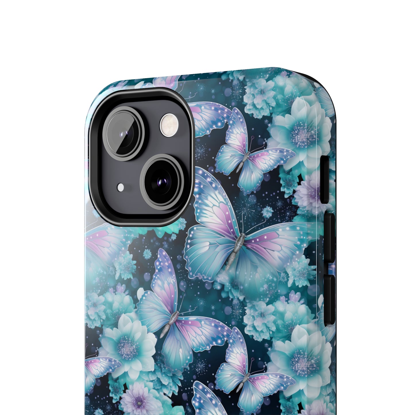 Blue and Purple Butterflies Digital print Design Tough Phone Case compatible with a large variety of iPhone models, Gift, Phone Case