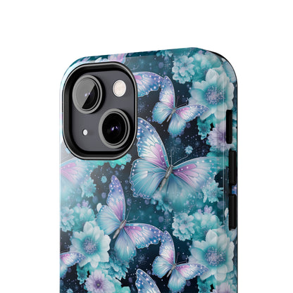 Blue and Purple Butterflies Digital print Design Tough Phone Case compatible with a large variety of iPhone models, Gift, Phone Case