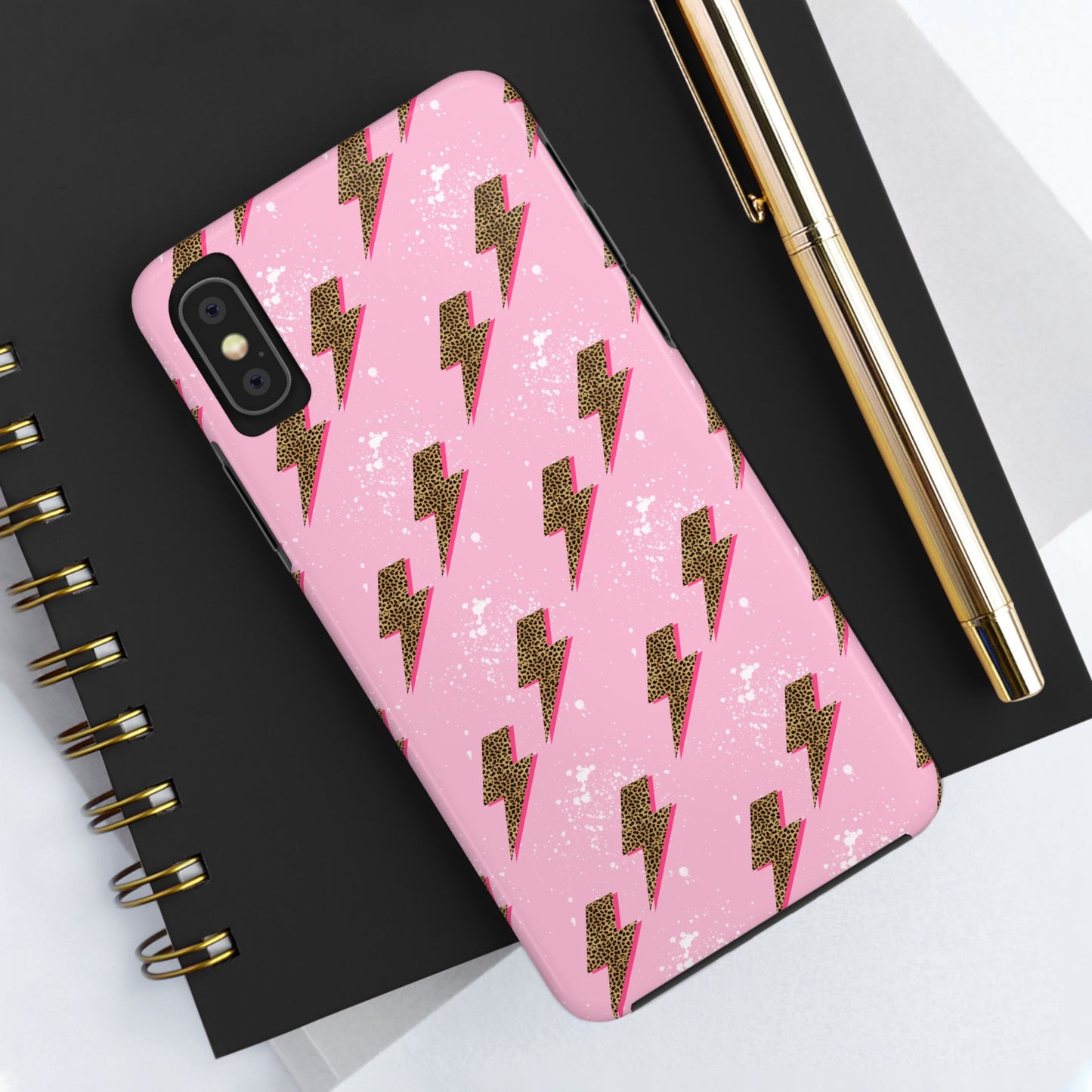 Cheetah Print Lightning Bolts Design Phone Case- Lightweight, Impact Resistant Cover for iPhone 6, 6s, 12, 13, 14, 15