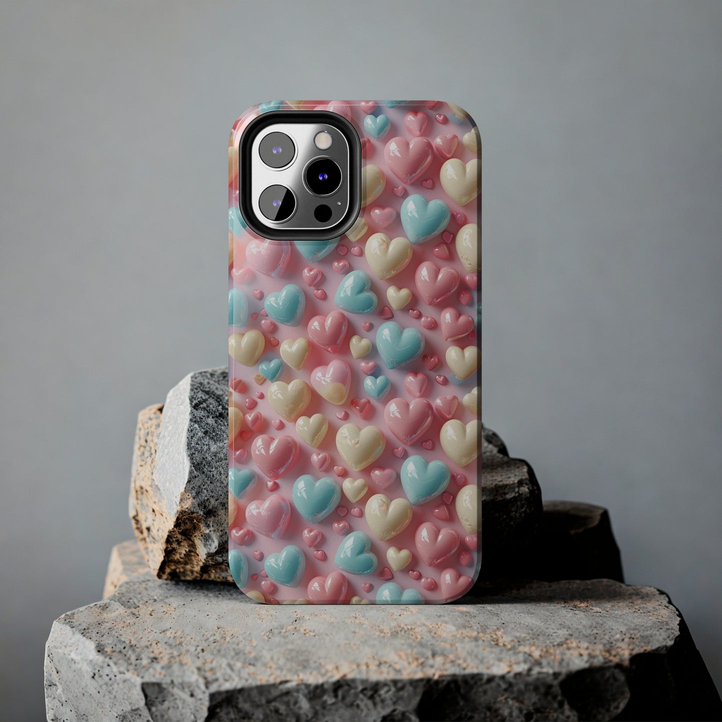 Valentine's Candy Hearts Pattern Design Tough Phone Case compatible with a large variety of iPhone models, Gift, Phone Case