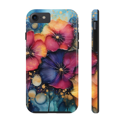 Vibrant 3D Watercolor Flowers print Design Tough Phone Case compatible with a large variety of iPhone models, Gift, Phone Case