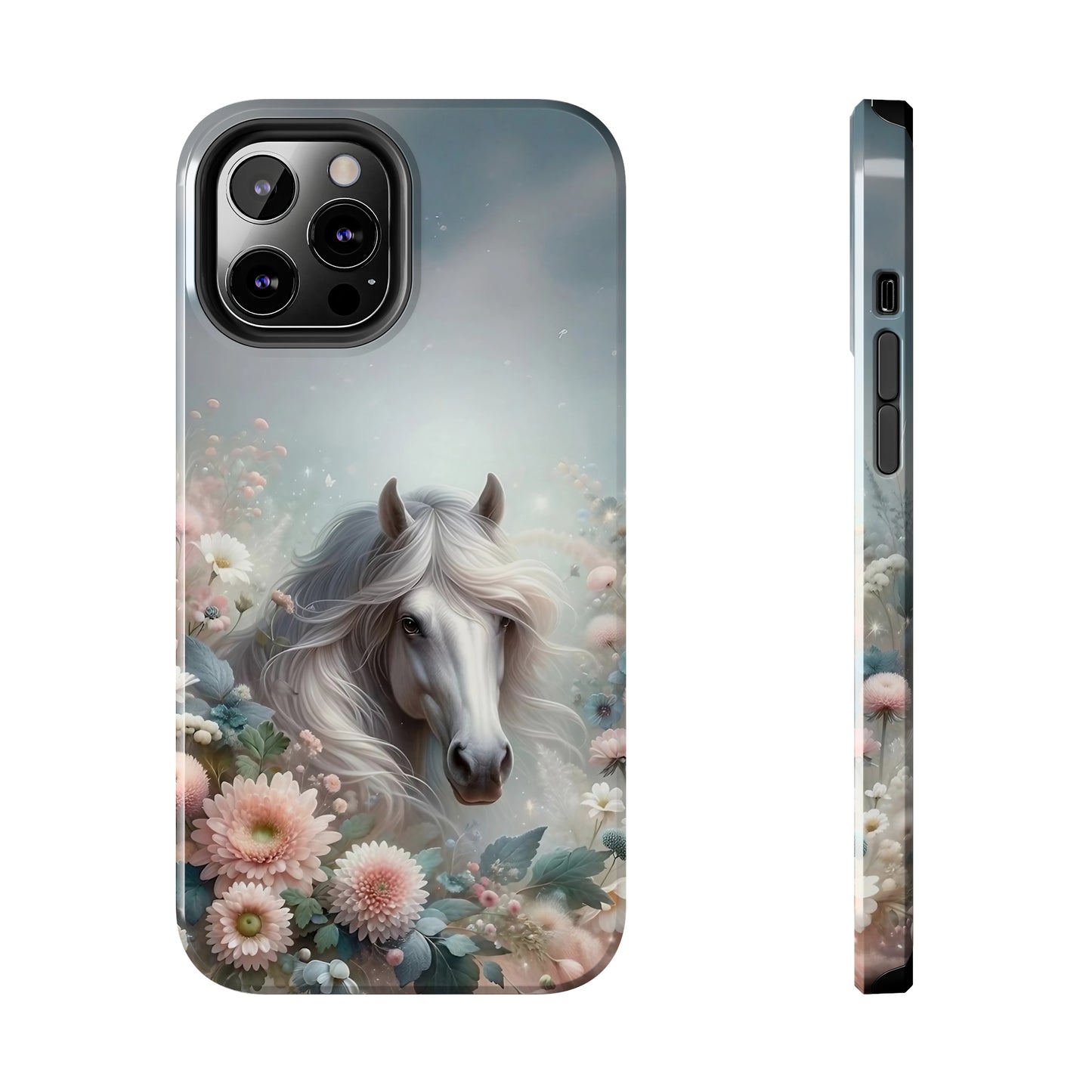 Beautiful Horse and Floral print Design Tough Phone Case compatible with a large variety of iPhone models, Gift, Phone Case