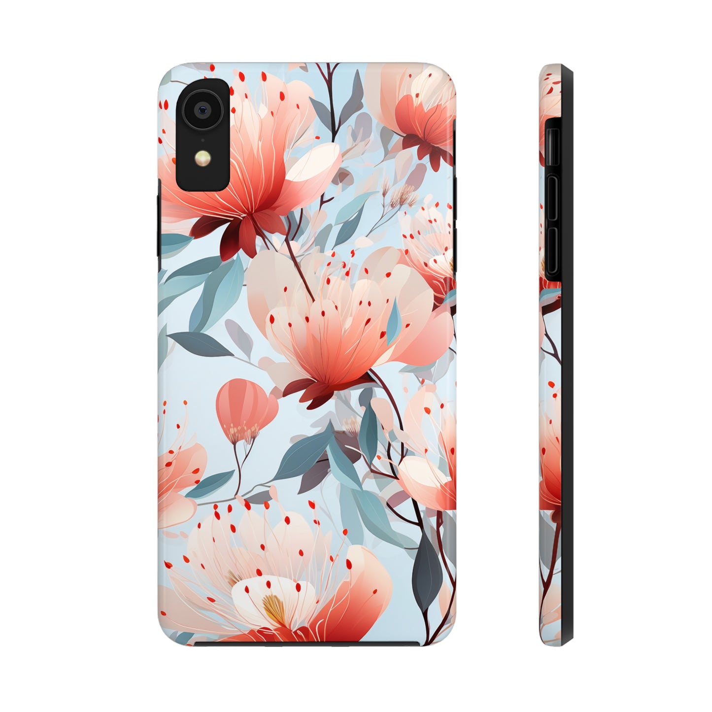 Red Flowers Digital print Design Tough Phone Case compatible with a large variety of iPhone models, Gift, Phone Case