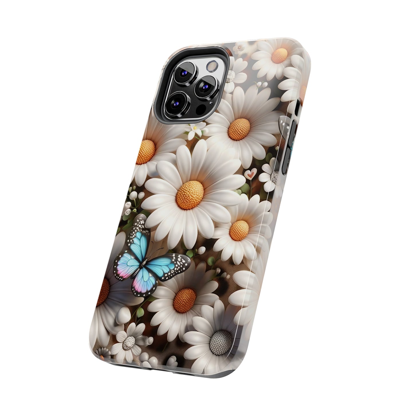 Butterflies, Leopard Print & Daisies Digital print Design Tough Phone Case compatible with a large variety of iPhone models,Gift, Phone Case