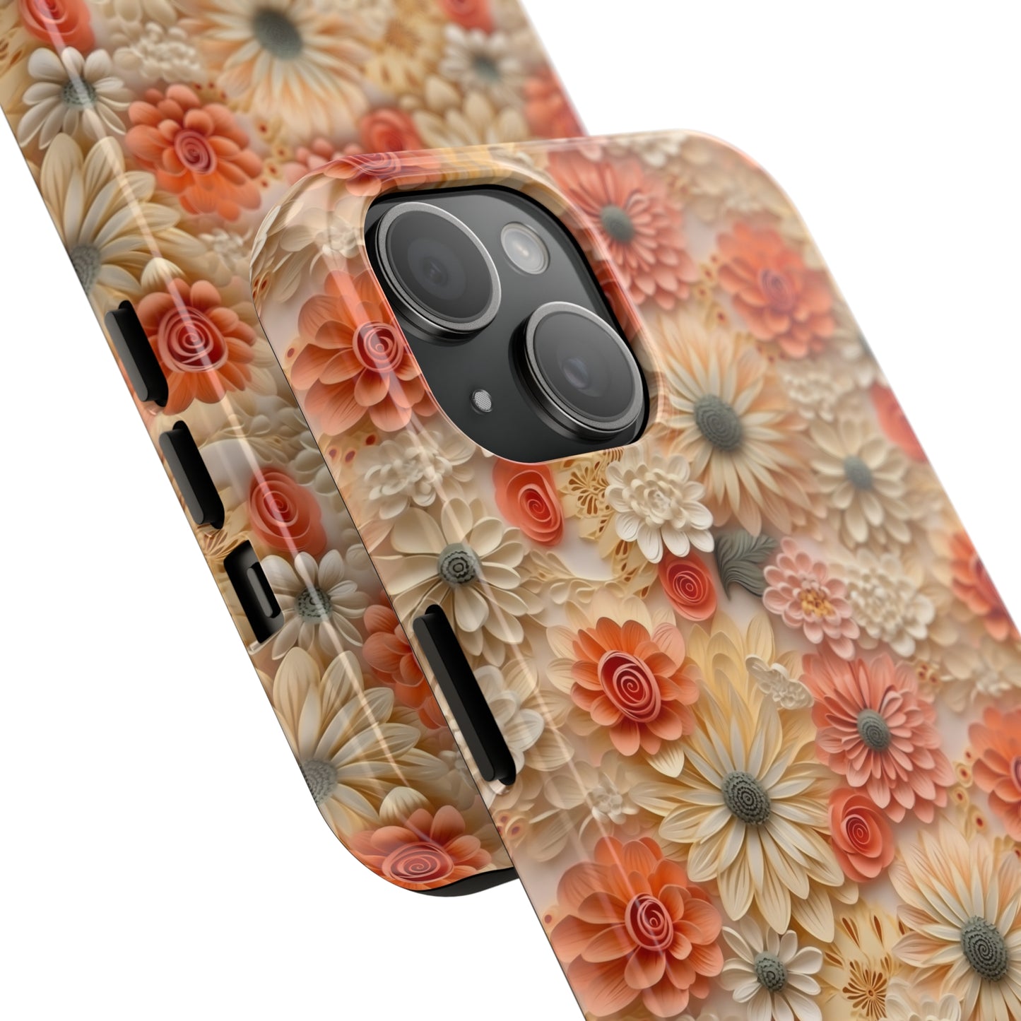 3D Wildflower Floral Pattern print design Phone Case- Lightweight, Impact Resistant Cover for iPhone 6, 6s, 12, 13, 14, 15