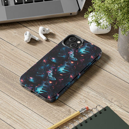 Guitar Pattern Design Tough Phone Case compatible with a large variety of iPhone models, Phone Case, Birthday Gift