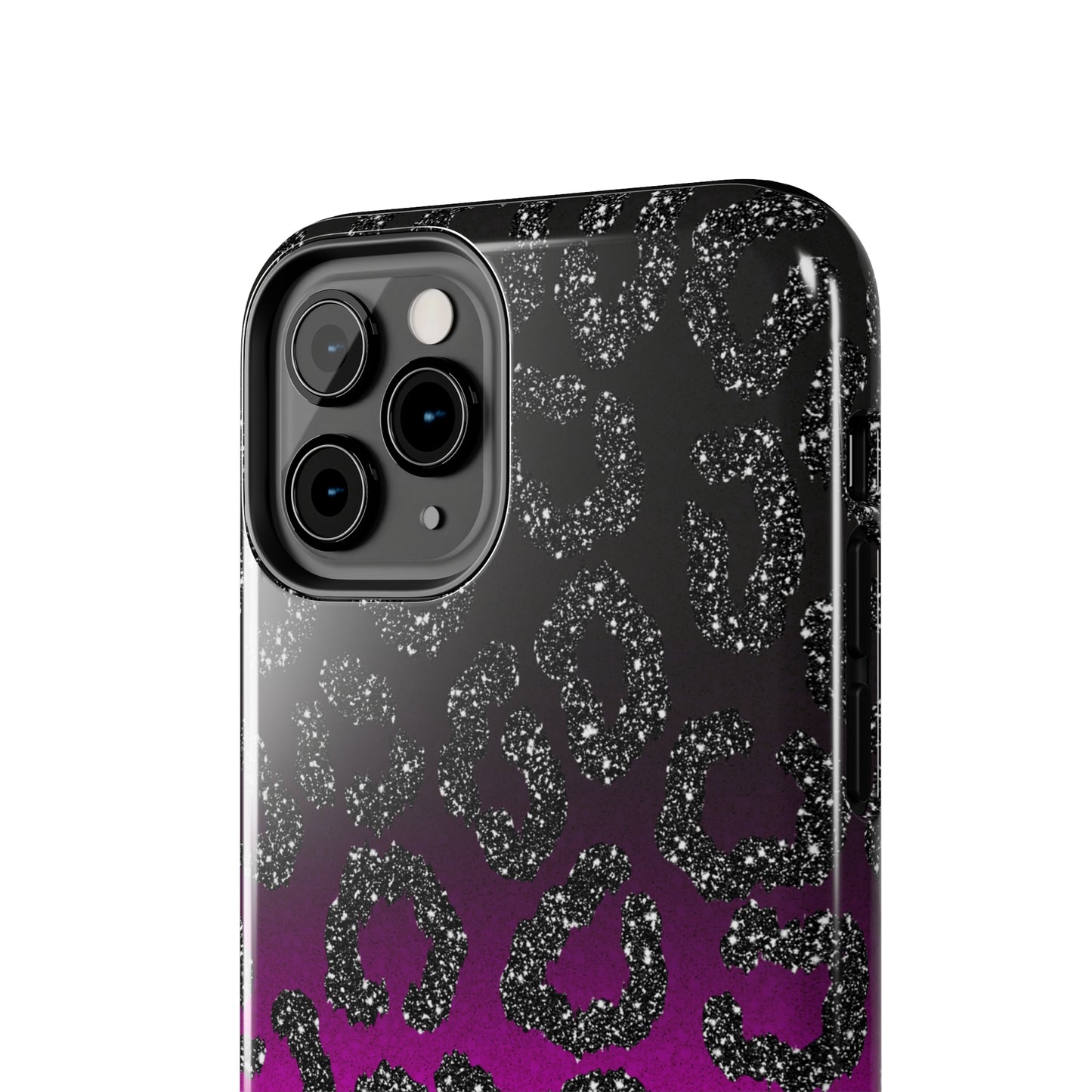 Pink and Black Ombre Leopard Design Phone Case- Lightweight, Impact Resistant Cover for iPhone 6, 6s, 12, 13, 14, 15