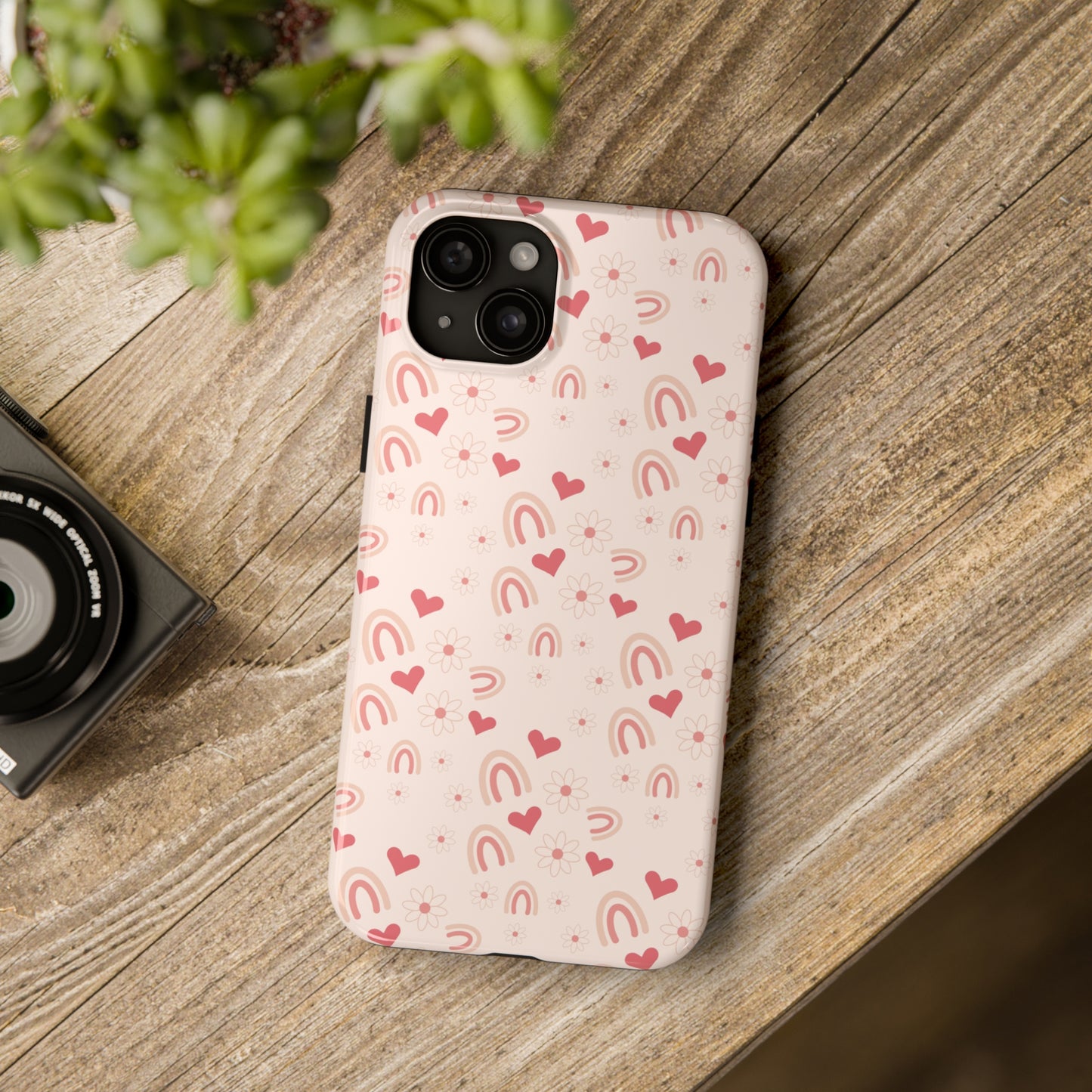 Pink Boho2 Rainbow print Design Tough Phone Case compatible with a large variety of iPhone models, Gift, Phone Case