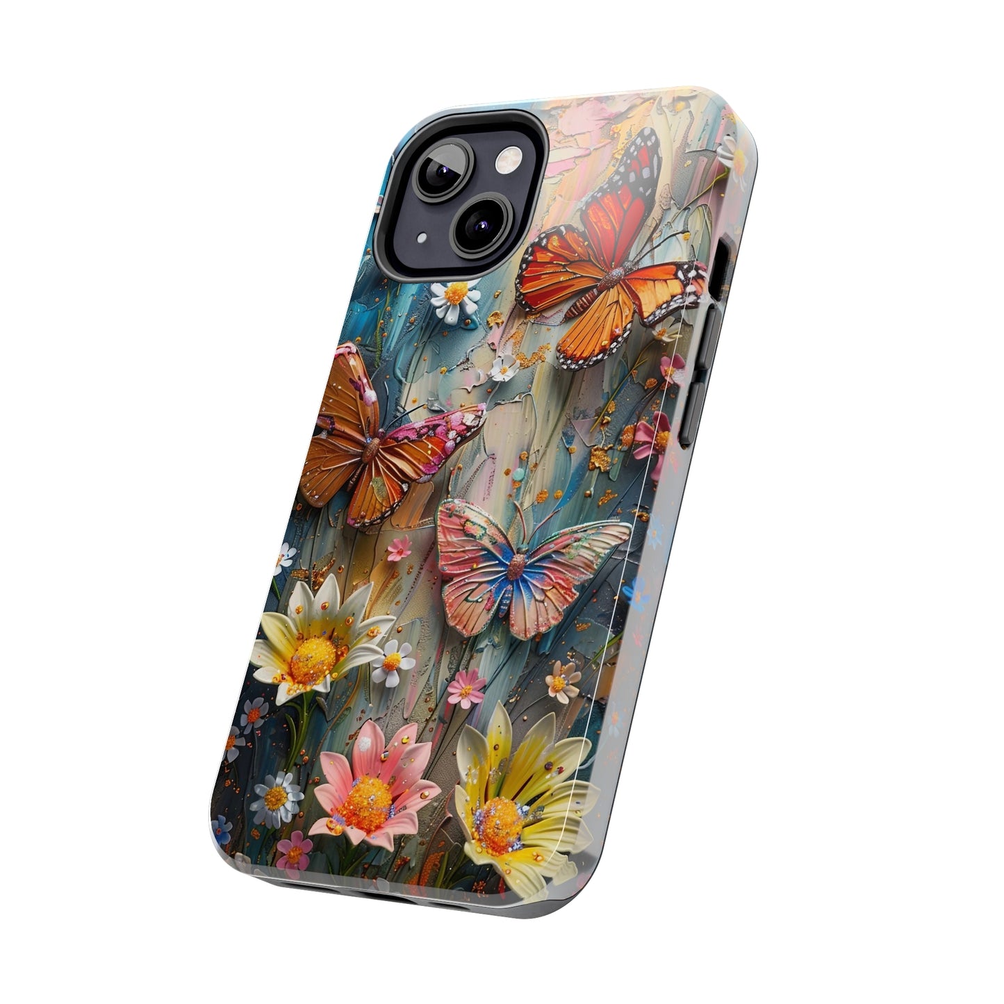 Butterfly Floral Art iPhone Case, Vibrant Nature-Inspired Protective Phone Cover compatible with a large variety of iPhone models, Phone Case, Gift