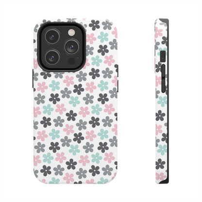 Pastel Groovy Flowers print design Tough Phone Case compatible with a large variety of iphone models