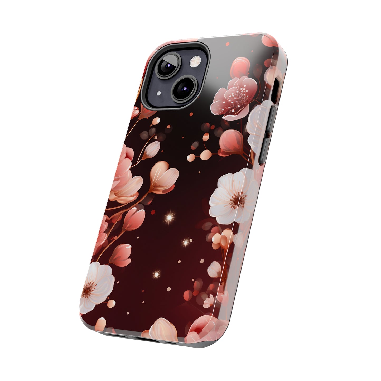 Pretty Pink Flowers Pattern Design Tough Phone Case compatible with a large variety of iPhone models, Gift, Phone Case