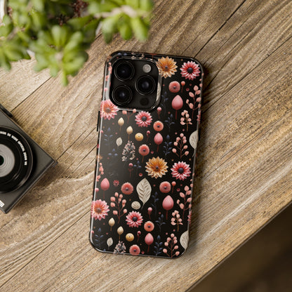 Floating Flowers print design Tough Phone Case compatible with a large variety of iphone models