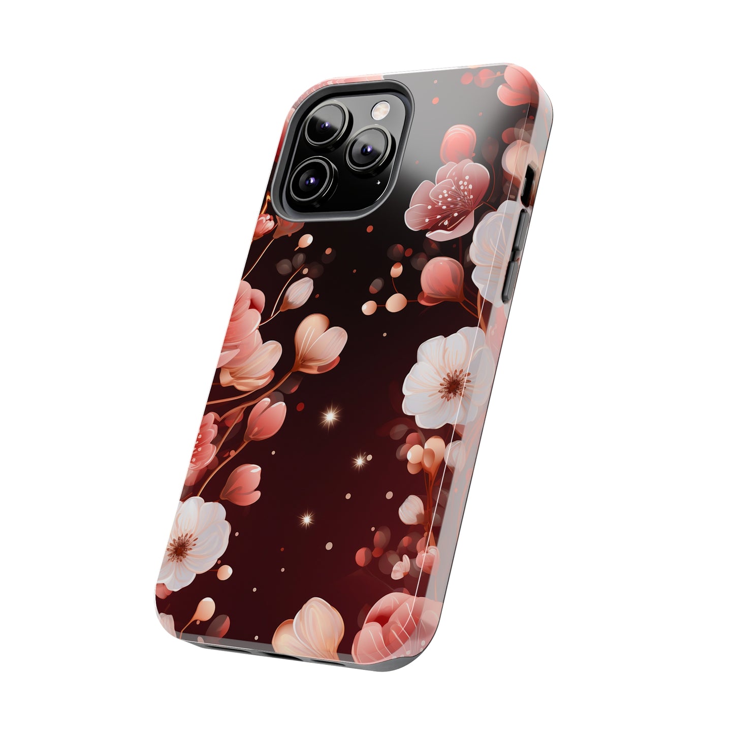 Pretty Pink Flowers Pattern Design Tough Phone Case compatible with a large variety of iPhone models, Gift, Phone Case