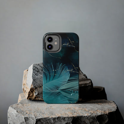 Dreamy Blue Feather design Tough Phone Case compatible with a large variety of iPhone models, Gift, Phone