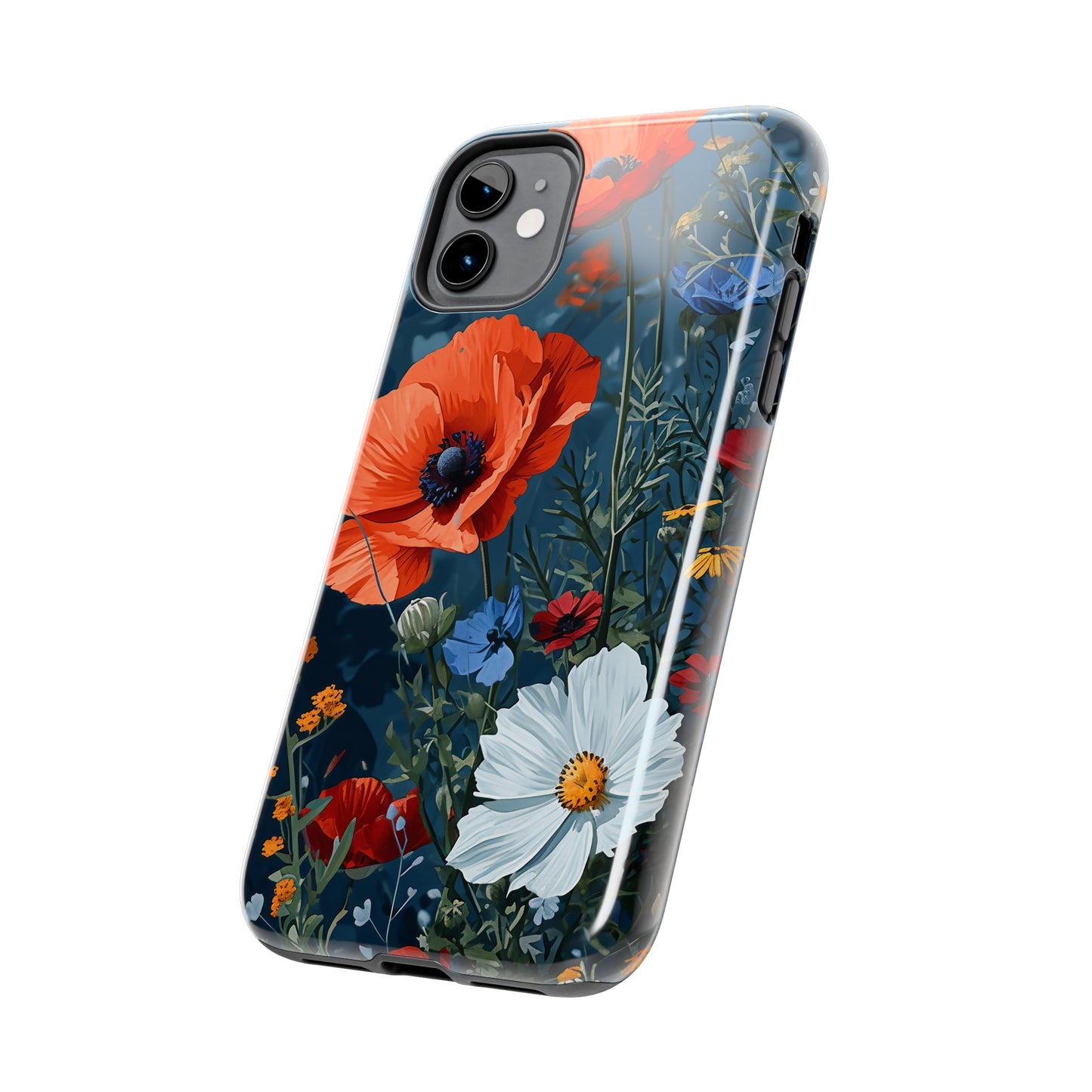 Wildflowers Vibrant Tones Digital print Design Tough Phone Case compatible with a large variety of iPhone models, Gift, Phone Case