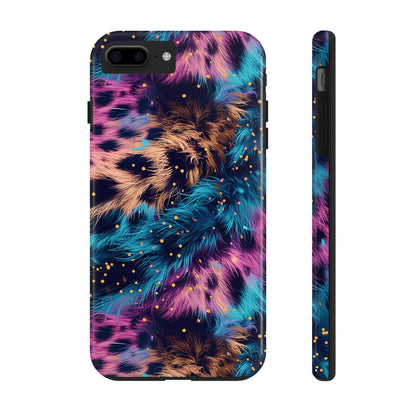 Multicolor unique leopard Pattern Design Tough Phone Case compatible with a large variety of iPhone models, Gift, Phone Case