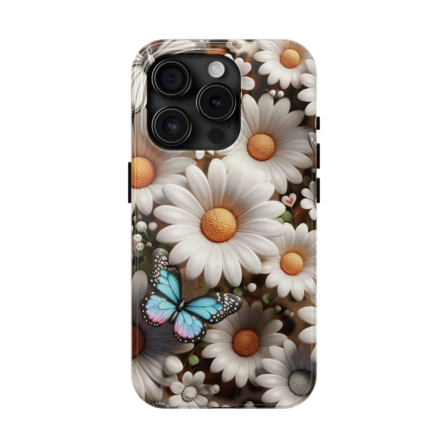 Butterflies, Leopard Print & Daisies Digital print Design Tough Phone Case compatible with a large variety of iPhone models,Gift, Phone Case