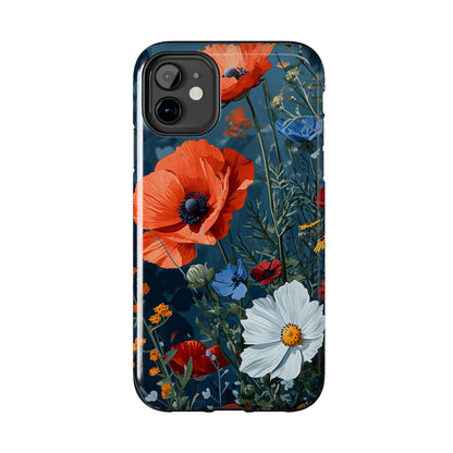 Wildflowers Vibrant Tones Digital print Design Tough Phone Case compatible with a large variety of iPhone models, Gift, Phone Case