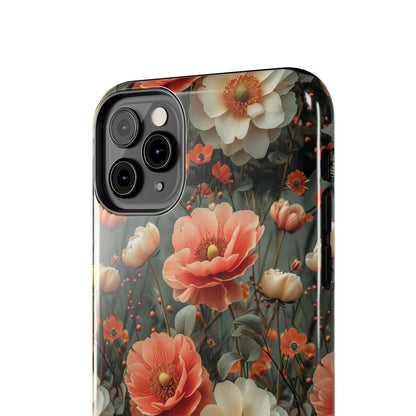 Elegant Peach Flowers Protective Cover, Botanical Garden design Tough Phone Case compatible with a large variety of iphone models