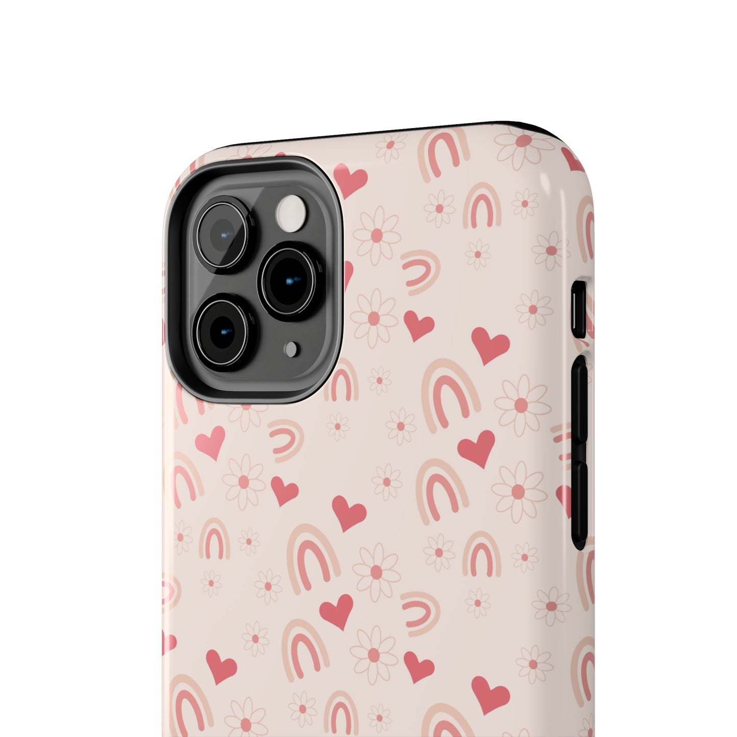 Pink Boho2 Rainbow print Design Tough Phone Case compatible with a large variety of iPhone models, Gift, Phone Case