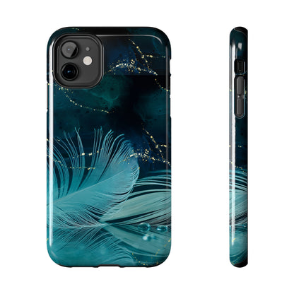 Dreamy Blue Feather design Tough Phone Case compatible with a large variety of iPhone models, Gift, Phone