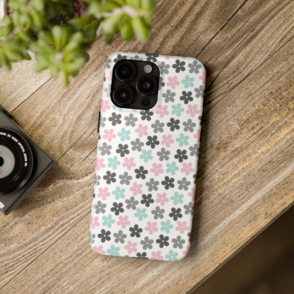 Pastel Groovy Flowers print design Tough Phone Case compatible with a large variety of iphone models