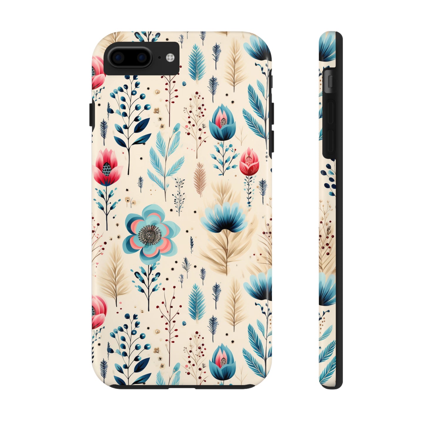 Boho Floral Pattern design Tough Phone Case compatible with a large variety of iphone models