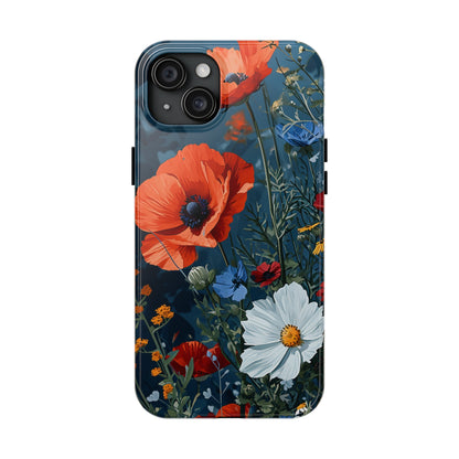 Wildflowers Vibrant Tones Digital print Design Tough Phone Case compatible with a large variety of iPhone models, Gift, Phone Case