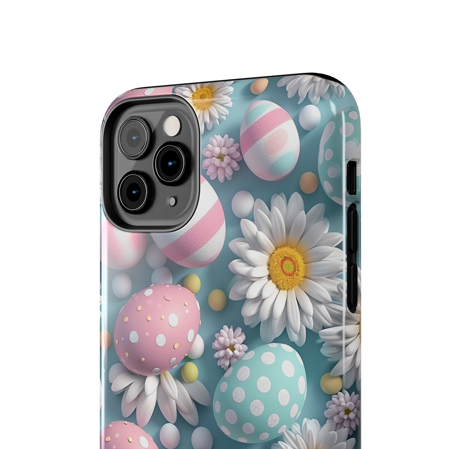 Easter Eggs and Daisies Digital print Design Tough Phone Case compatible with a large variety of iPhone models, Gift, Phone Case