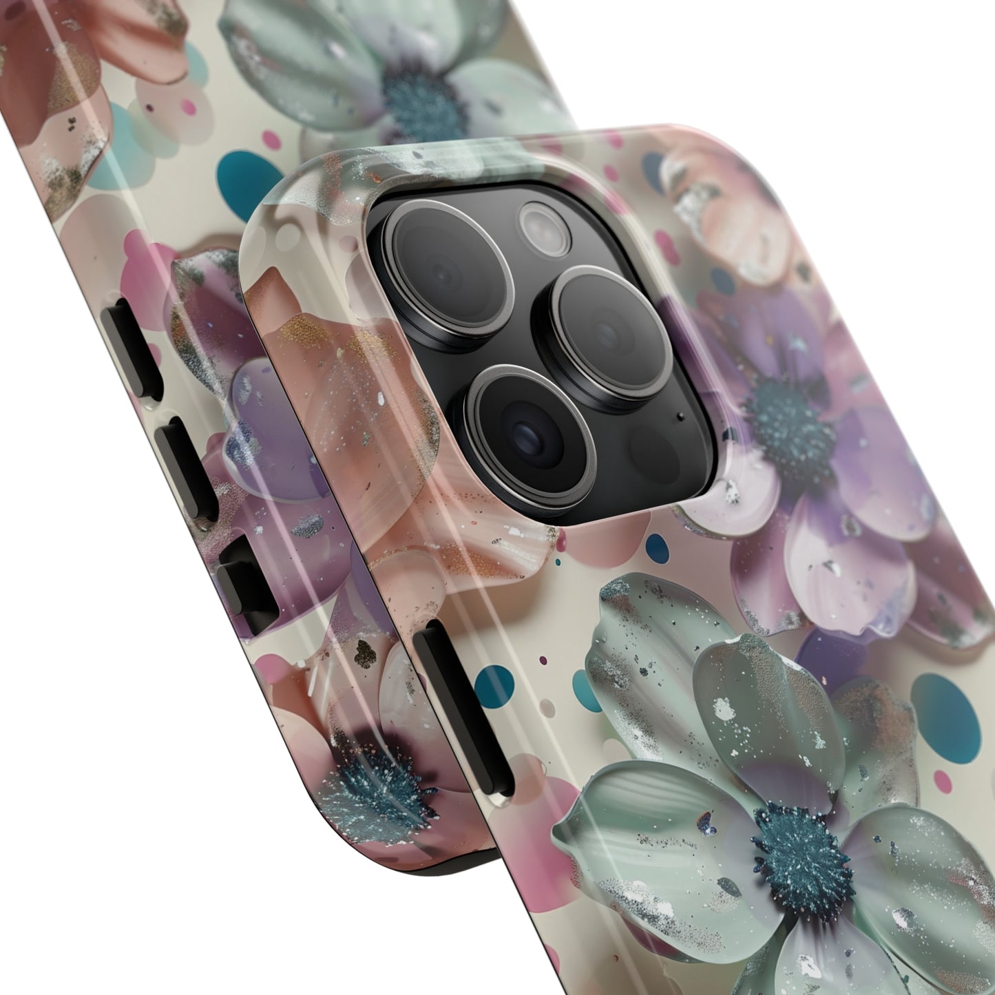 Fun Pastel Flowers Digital print Design Tough Phone Case compatible with a large variety of iPhone models, Gift, Phone Case