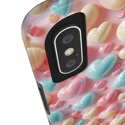 Valentine's Candy Hearts Pattern Design Tough Phone Case compatible with a large variety of iPhone models, Gift, Phone Case