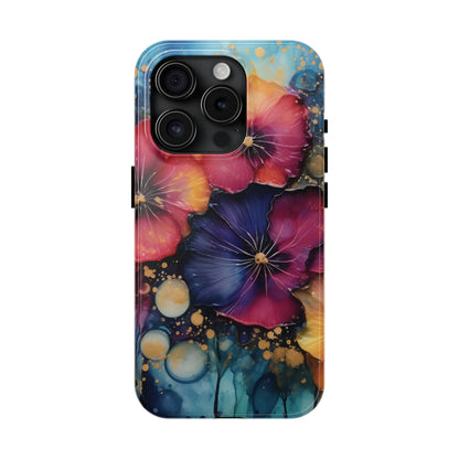 Vibrant 3D Watercolor Flowers print Design Tough Phone Case compatible with a large variety of iPhone models, Gift, Phone Case