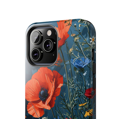 Wildflowers Vibrant Tones Digital print Design Tough Phone Case compatible with a large variety of iPhone models, Gift, Phone Case