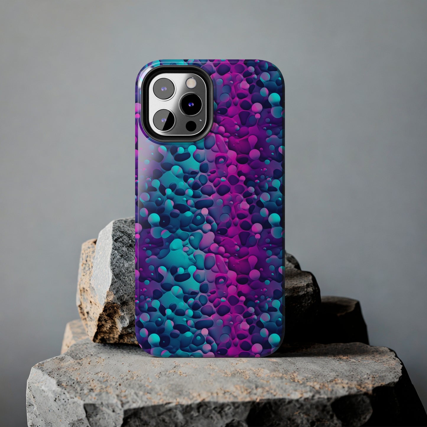 3D Bubble Print Pattern Design Tough Phone Case compatible with a large variety of iPhone models, Phone Case, Gift