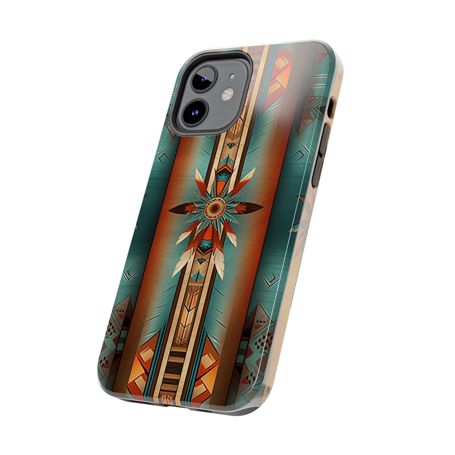 Beautiful Blue Native American Pattern Design Tough Phone Case compatible with a large variety of iPhone models, Gift, Phone Case