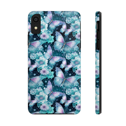 Blue and Purple Butterflies Digital print Design Tough Phone Case compatible with a large variety of iPhone models, Gift, Phone Case