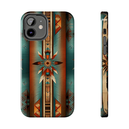 Beautiful Blue Native American Pattern Design Tough Phone Case compatible with a large variety of iPhone models, Gift, Phone Case