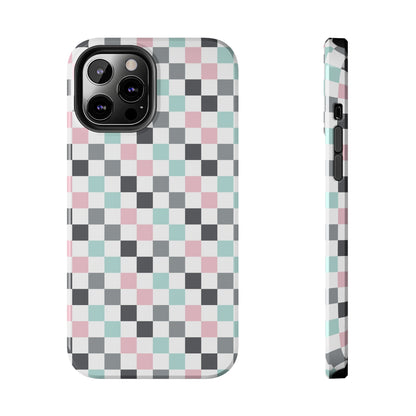 Multicolor Checkerboard print design Tough Phone Case compatible with a large variety of iphone models