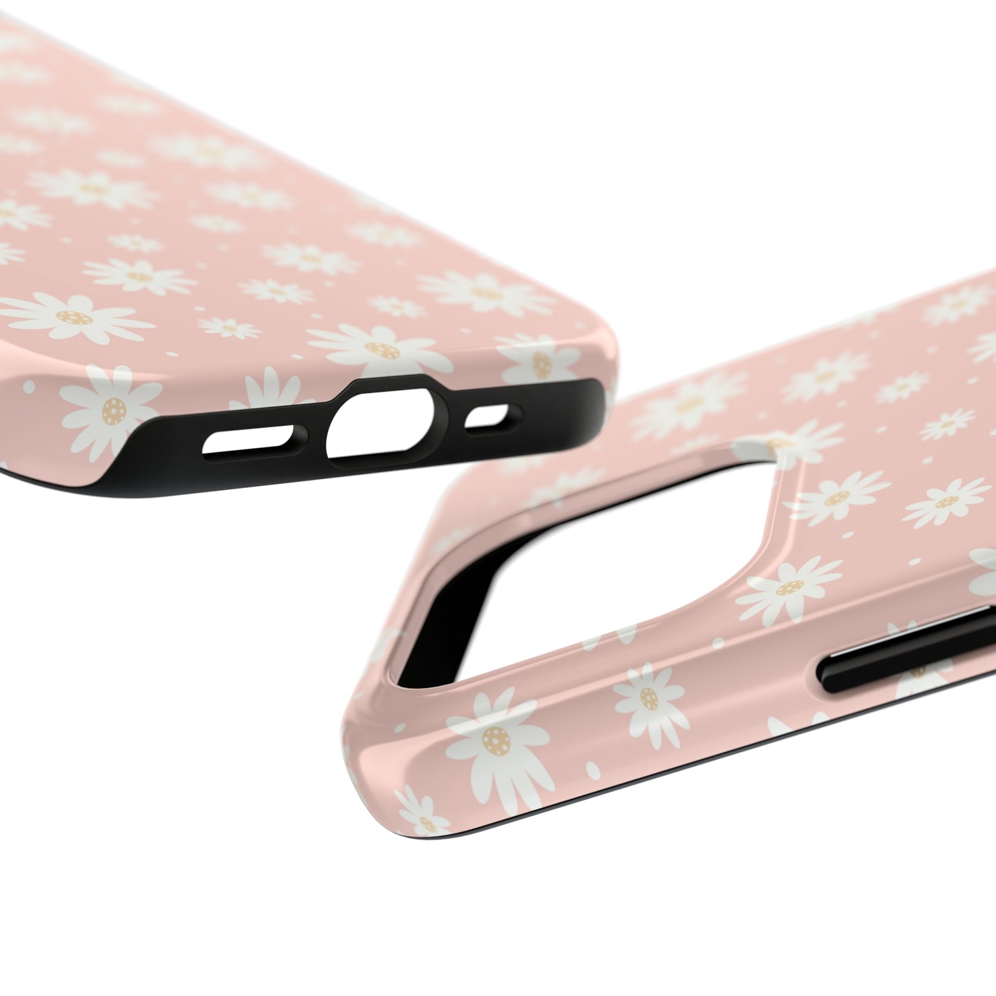 Cute Minimalist Flowers and Polka Dots Digital print Design Tough Phone Case compatible with a large variety of iPhone models, Gift, Phone Case