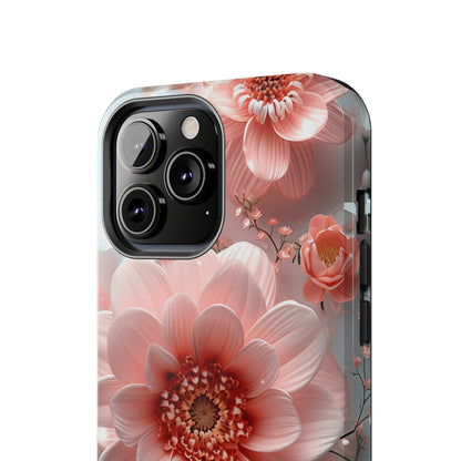 Beautiful 3D Pink & White Floral Design Tough Phone Case.