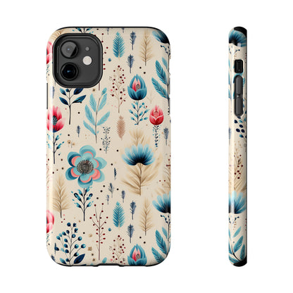 Boho Floral Pattern design Tough Phone Case compatible with a large variety of iphone models