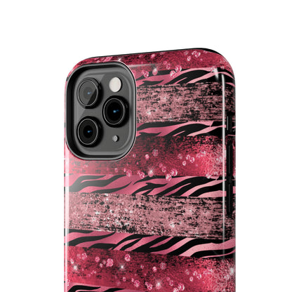 Pink Tiger Design Tough Phone Case compatible with a large variety of phone models, Gift, Phone Case