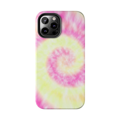 Pink and Yellow Tie Dye Design Phone Case- Lightweight, Impact Resistant Cover for iPhone 6, 6s, 12, 13, 14, 15