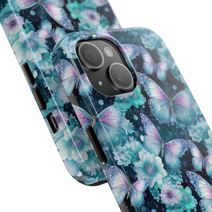 Blue and Purple Butterflies Digital print Design Tough Phone Case compatible with a large variety of iPhone models, Gift, Phone Case