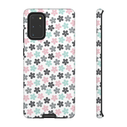 Pastel Groovy Flowers print design Tough Phone Case compatible with a large variety of Samsung models