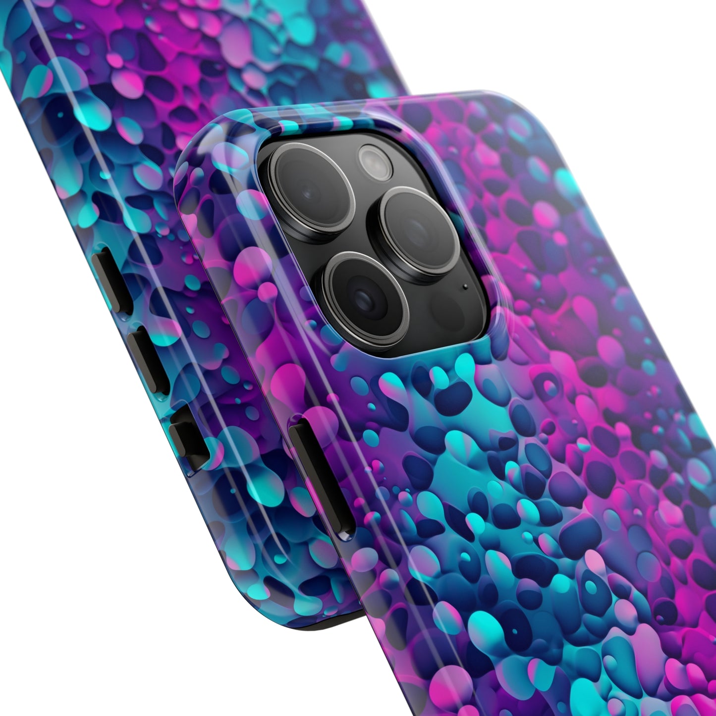 3D Bubble Print Pattern Design Tough Phone Case compatible with a large variety of iPhone models, Phone Case, Gift