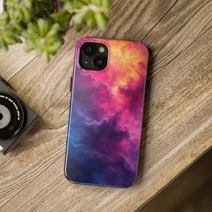 Abstract Art Colorful Nebula Design Phone Case- Lightweight, Impact Resistant Cover for iPhone 6, 6s, 12, 13, 14, 15