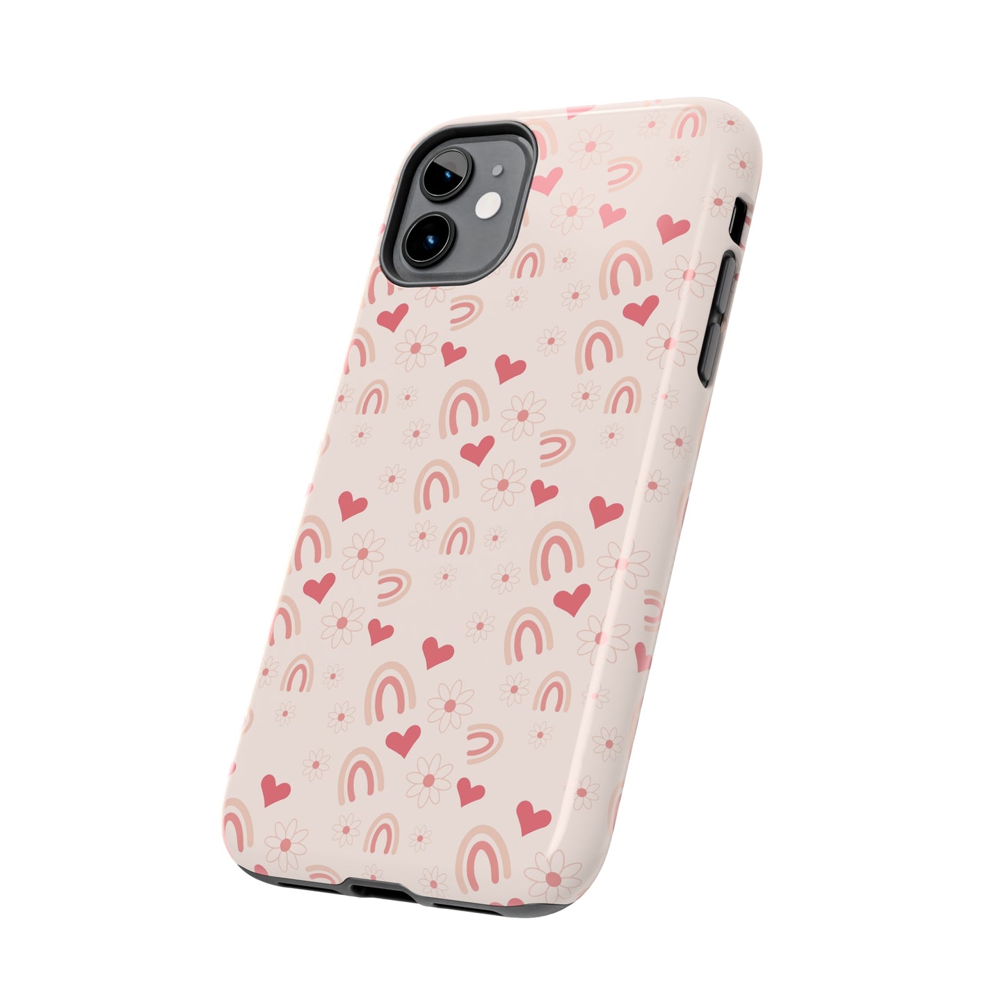 Pink Boho2 Rainbow print Design Tough Phone Case compatible with a large variety of iPhone models, Gift, Phone Case