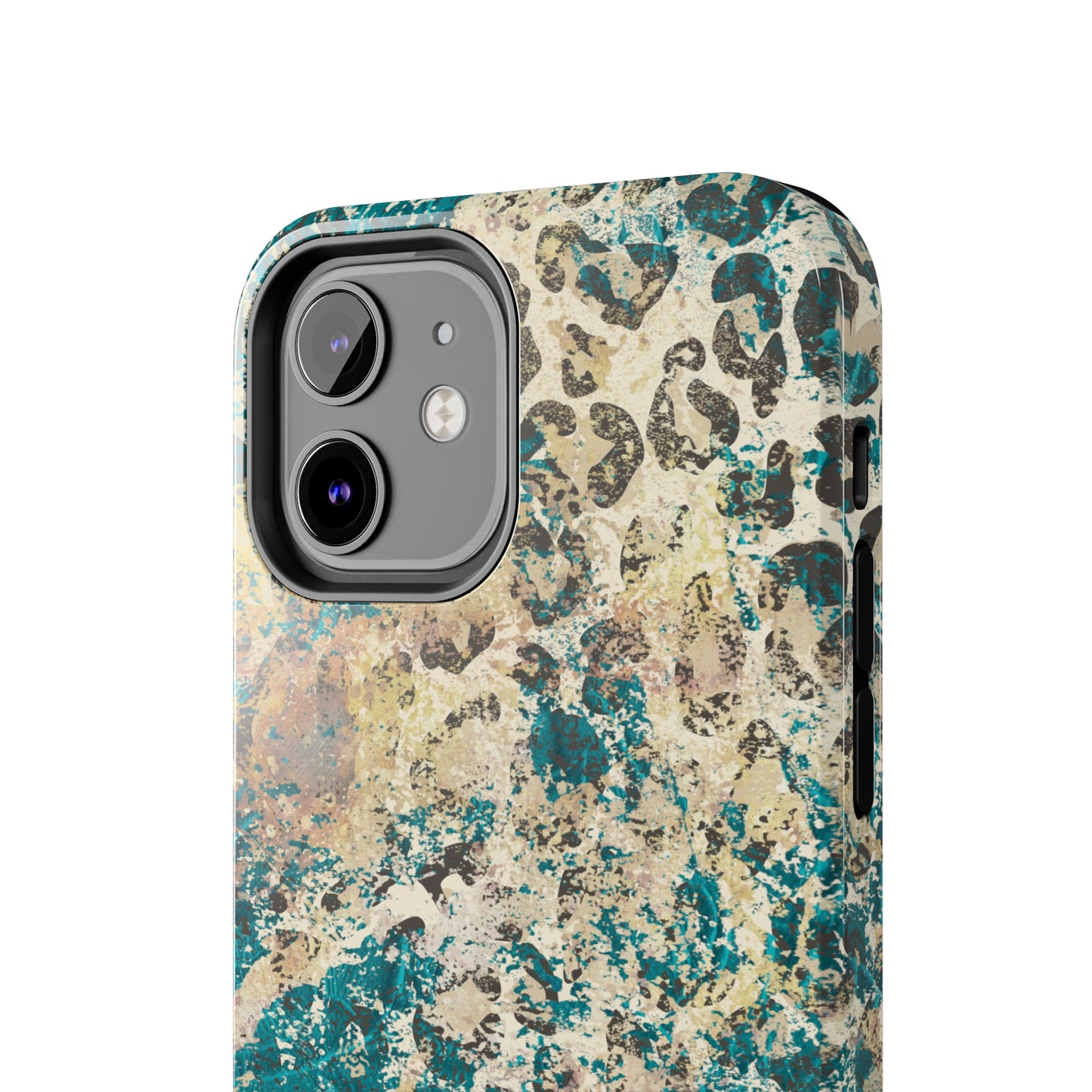 Western Turquoise and Cheetah Design Tough Phone Case compatible with a large variety of phone models, Gift, Phone Case