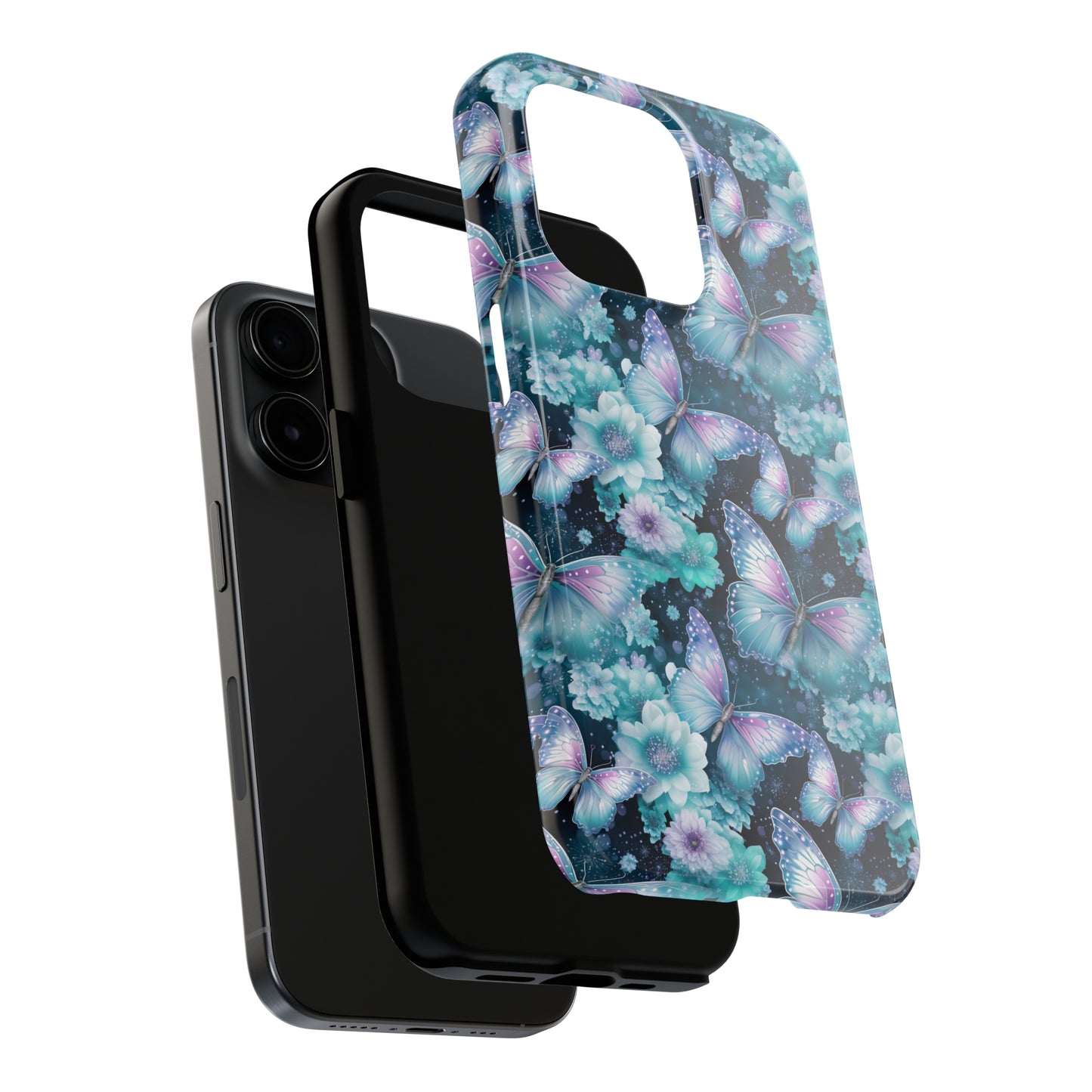 Blue and Purple Butterflies Digital print Design Tough Phone Case compatible with a large variety of iPhone models, Gift, Phone Case